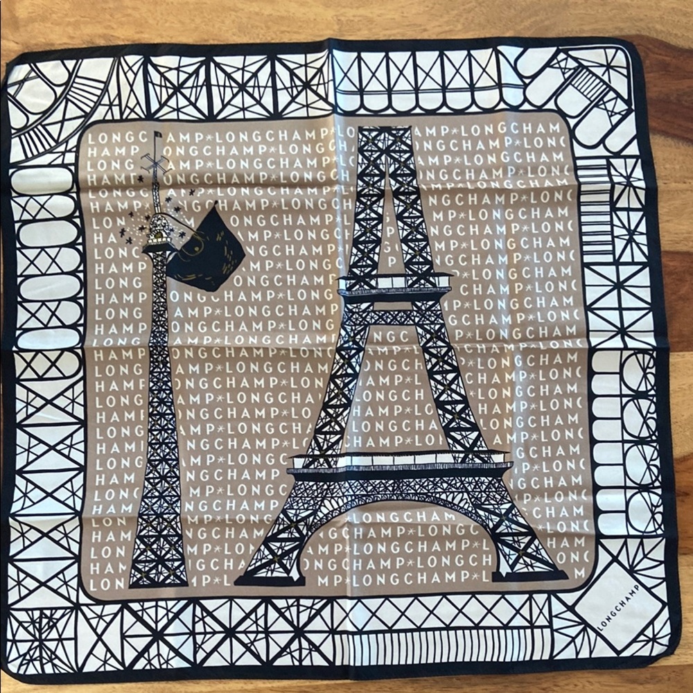 Elegant Silk Scarf with Architectural Design